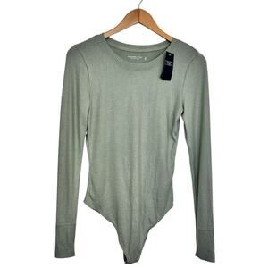 Abercrombie & Fitch Soft and Cozy Sage Green Bodysuit Size Medium NEW